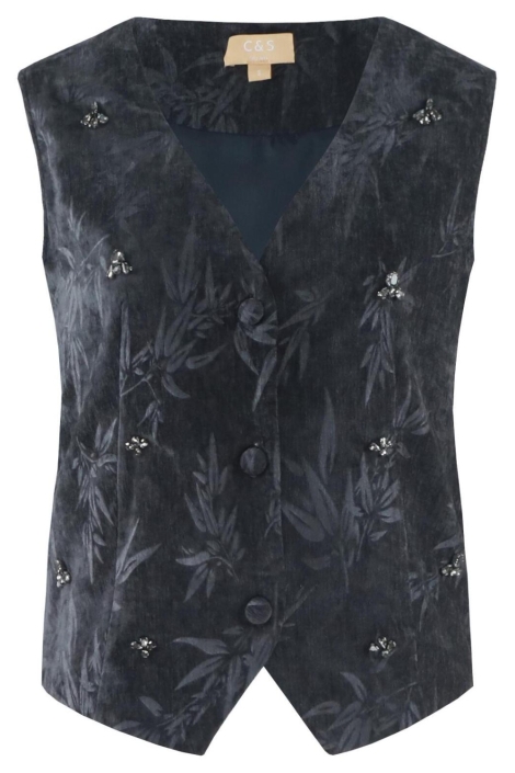 C&S The Label grijze dames gilet | Vooraanzicht