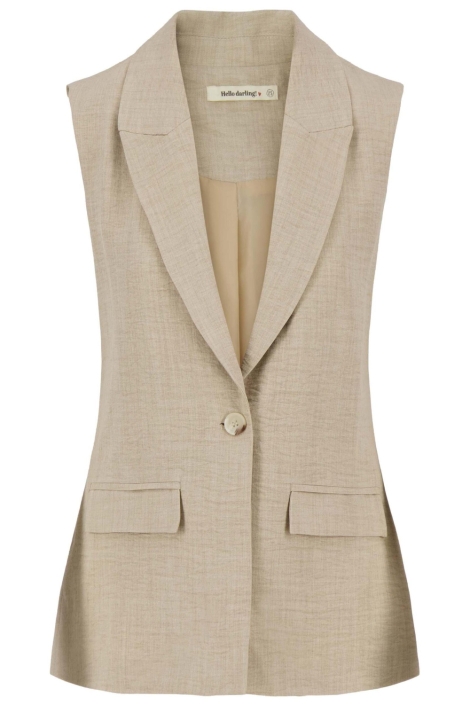 Zusss zand dames gilet | Vooraanzicht