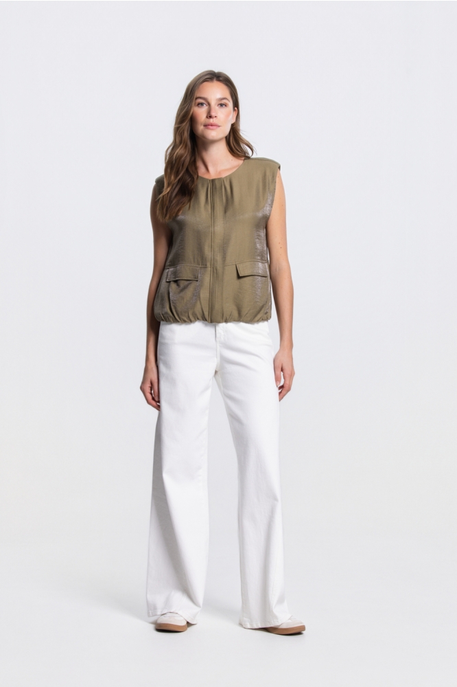 Juffrouw Jansen groene dames gilet | Model