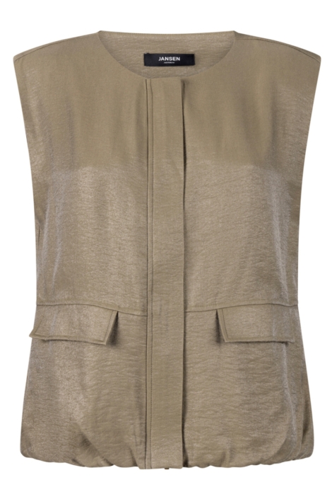 Juffrouw Jansen groene dames gilet | Vooraanzicht