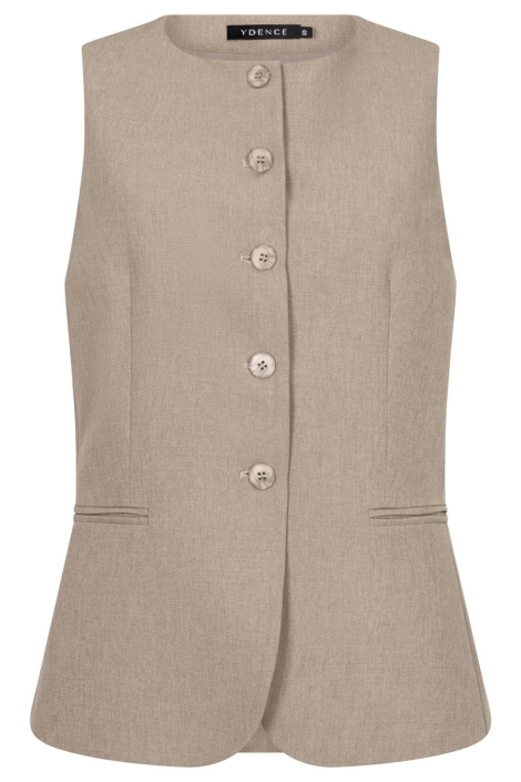 Ydence camel dames gilet | Vooraanzicht