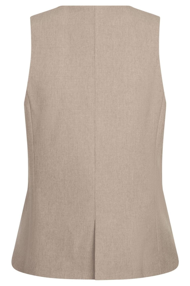 Ydence camel dames gilet | Achteraanzicht