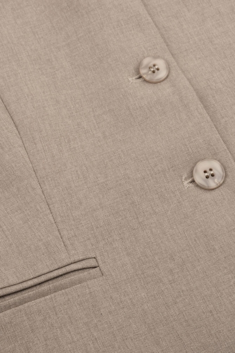 Ydence camel dames gilet | Close up