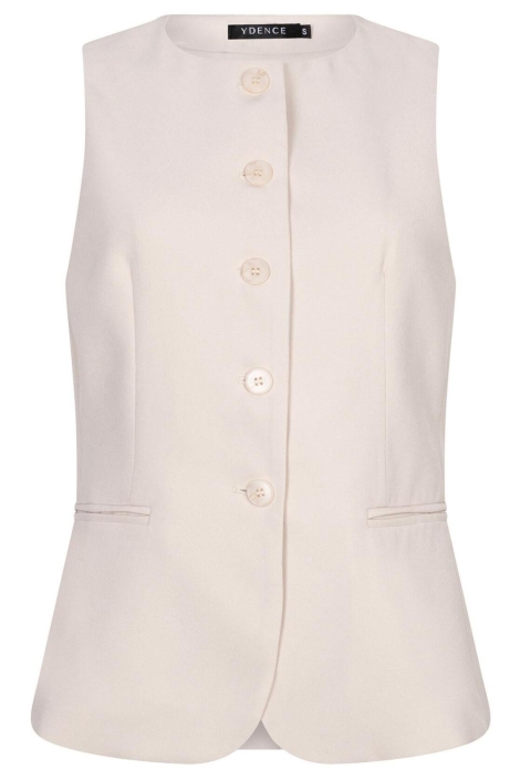Ydence beige dames gilet | Vooraanzicht