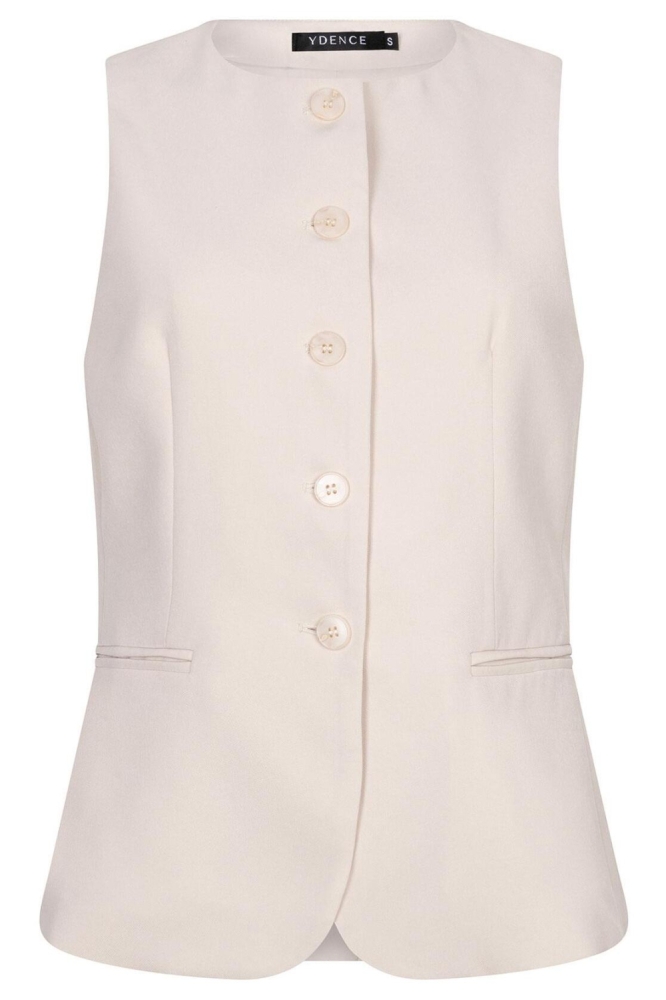 Ydence beige dames gilet | Vooraanzicht