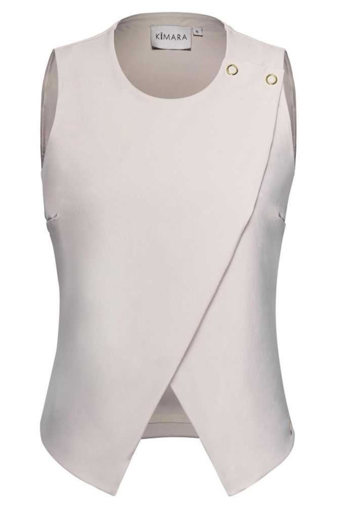 Kimara ecru dames gilet | Vooraanzicht