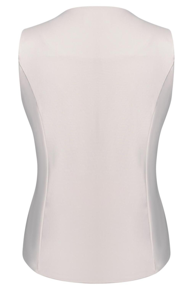 Kimara ecru dames gilet | Achteraanzicht