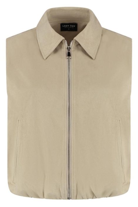 Lady Day beige dames gilet | Vooraanzicht