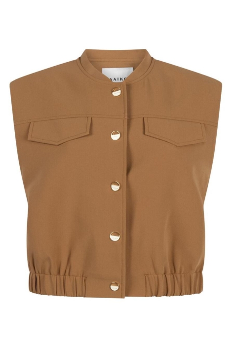 Aaiko camel dames gilet | Vooraanzicht