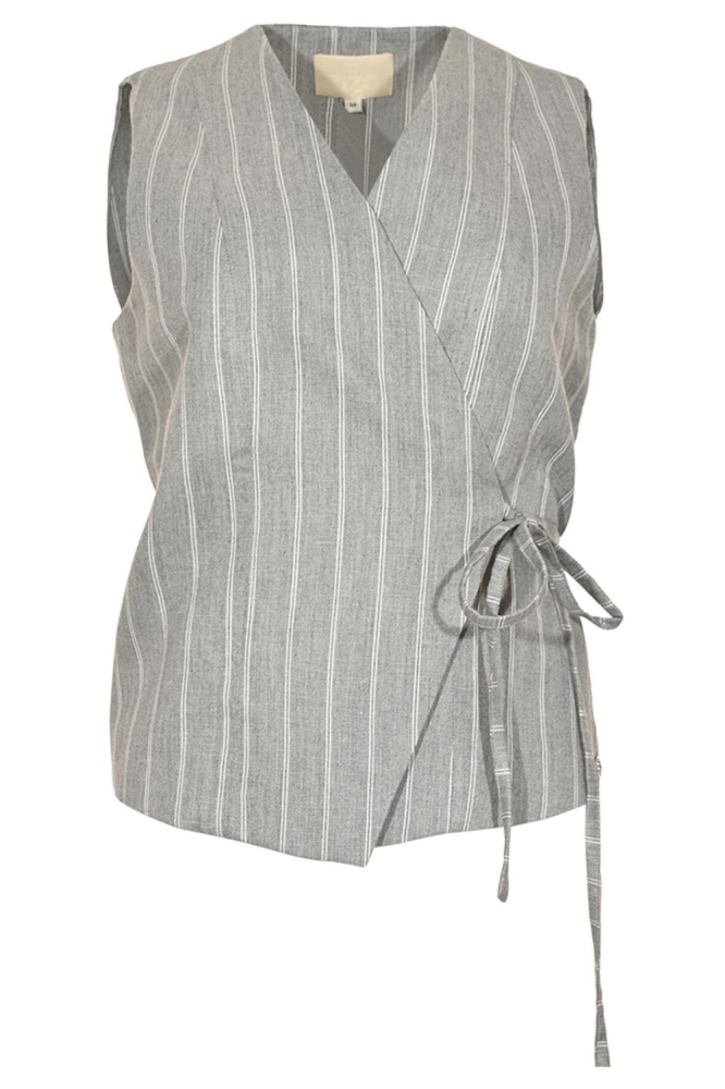 Zizo grijze dames gilet | Vooraanzicht