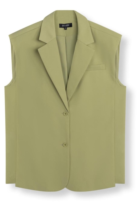 Refined Department groene dames gilet | Vooraanzicht