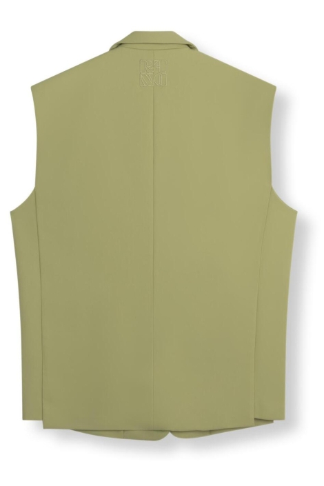 Refined Department groene dames gilet | Achteraanzicht