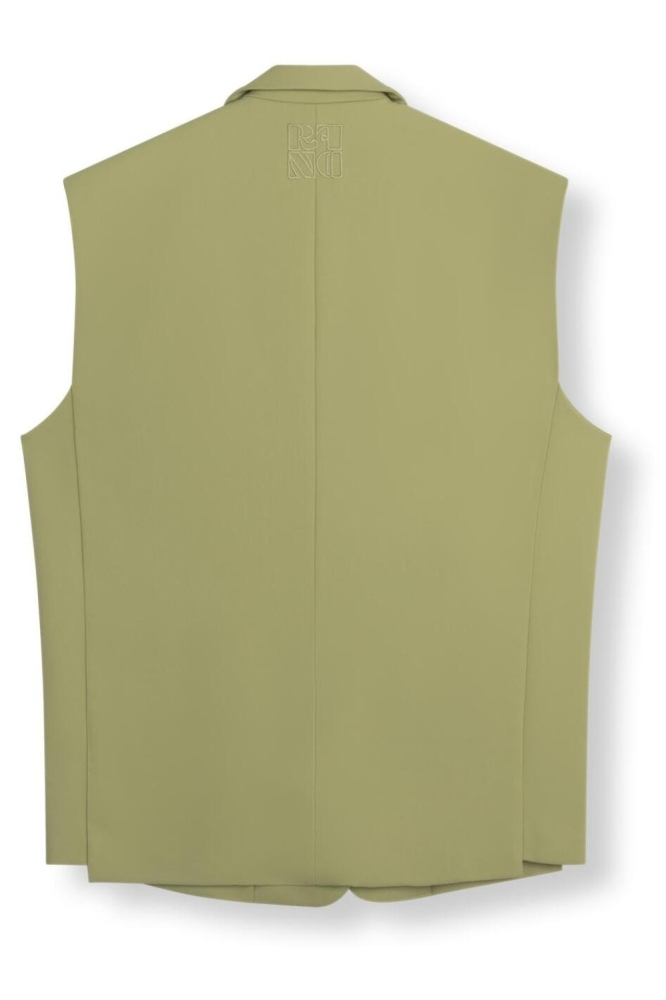 Refined Department groene dames gilet | Achteraanzicht