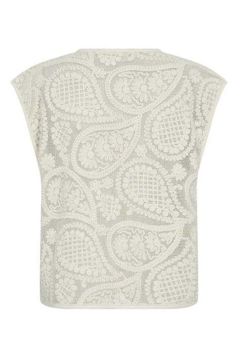 Freequent ecru dames gilet | Achteraanzicht