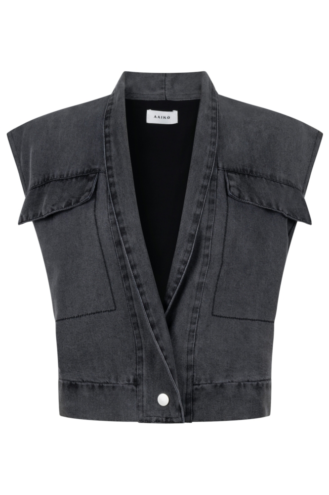 Aaiko grijze dames gilet | Vooraanzicht