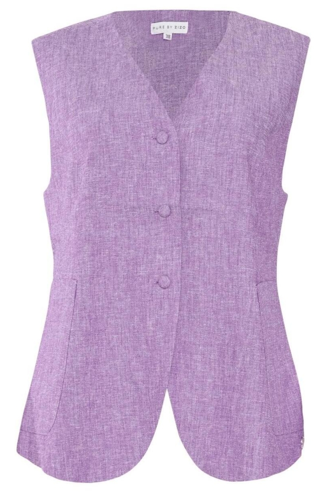 Zizo paarse dames gilet | Vooraanzicht