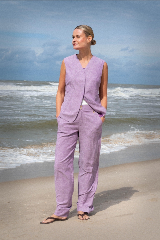 Zizo paarse dames gilet | Model