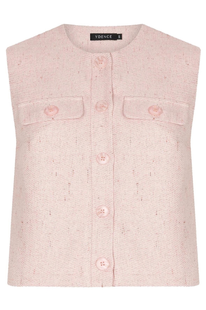 Ydence roze dames gilet | Vooraanzicht