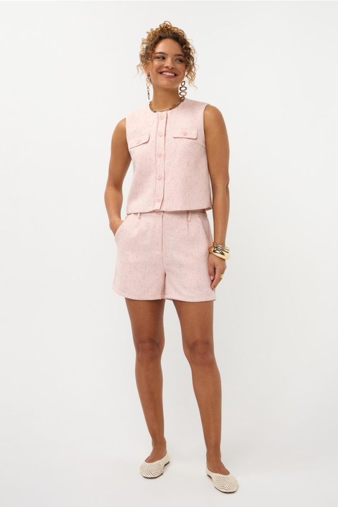 Ydence roze dames gilet | Model