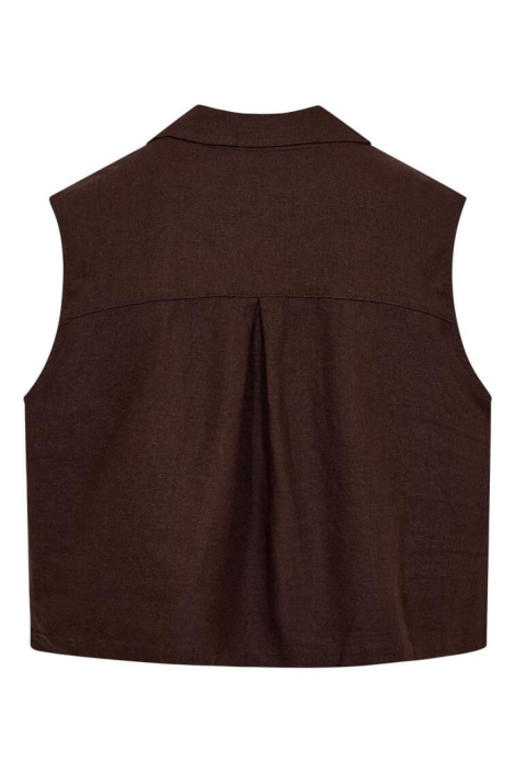 Freequent bruine dames gilet | Achteraanzicht