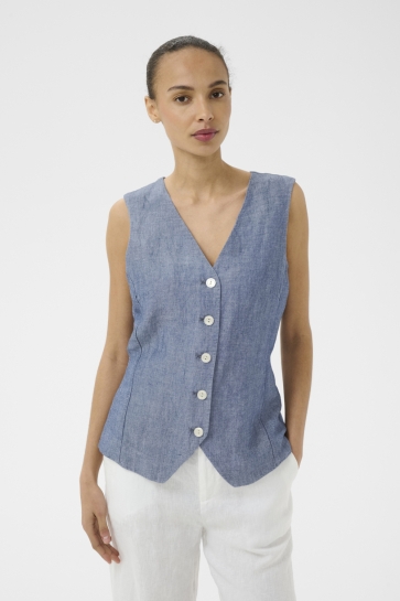 Part Two Gilet BINTAPW WAISTCOAT 30310520 304972 BLUE CHAMBRAY
