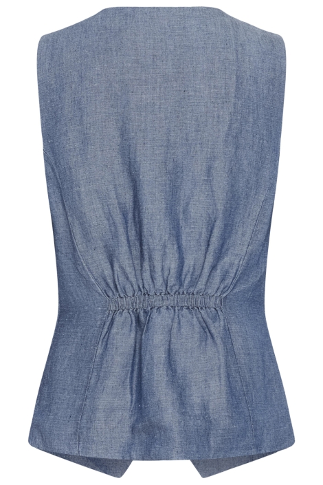 Part Two blauwe dames gilet | Achteraanzicht