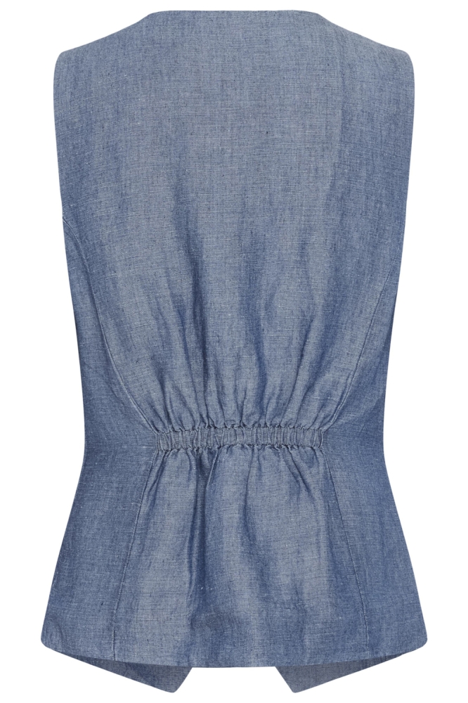 Part Two blauwe dames gilet | Achteraanzicht