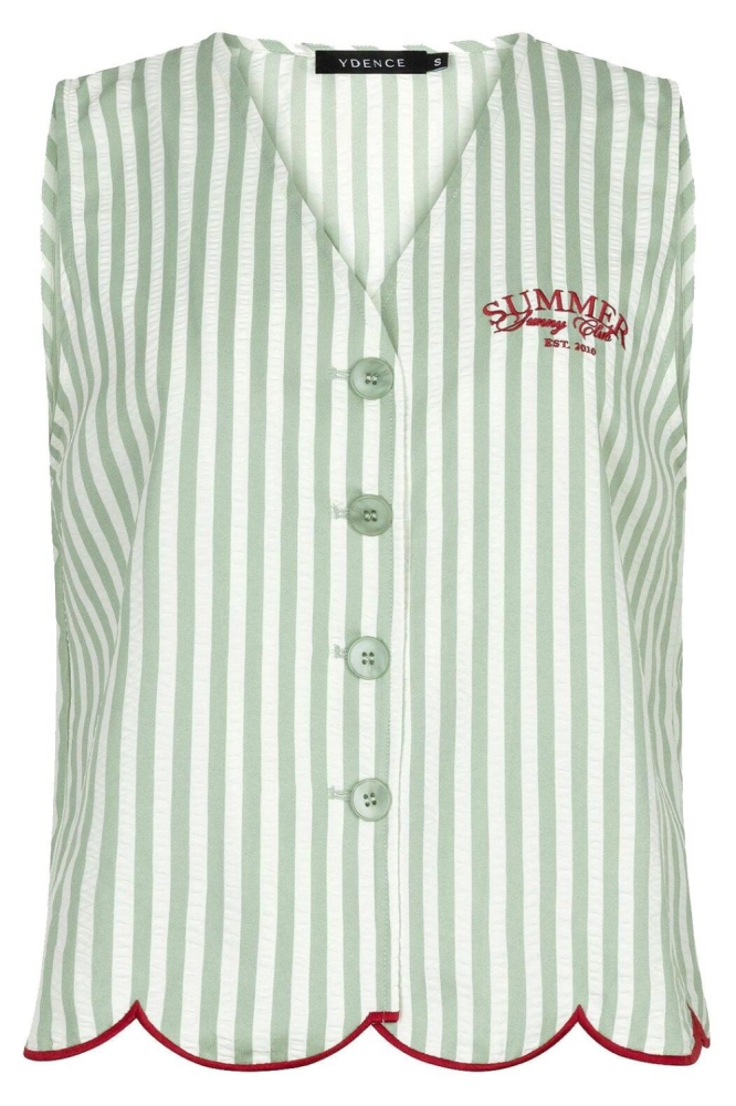 Ydence groene dames gilet | Vooraanzicht
