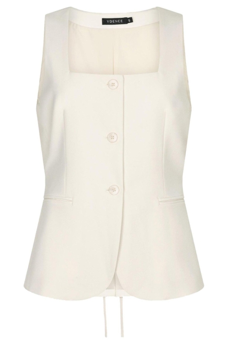 Ydence ecru dames gilet | Vooraanzicht