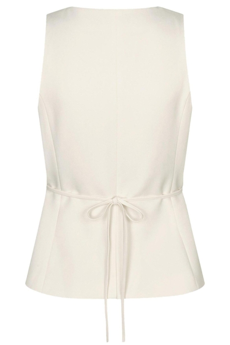 Ydence ecru dames gilet | Achteraanzicht