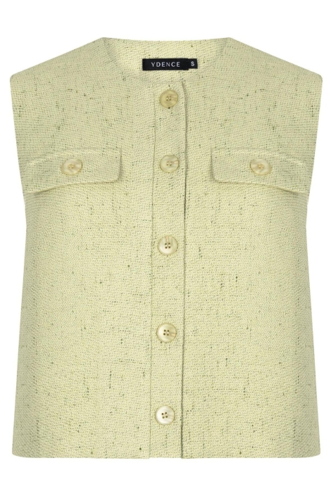 Ydence groene dames gilet | Vooraanzicht