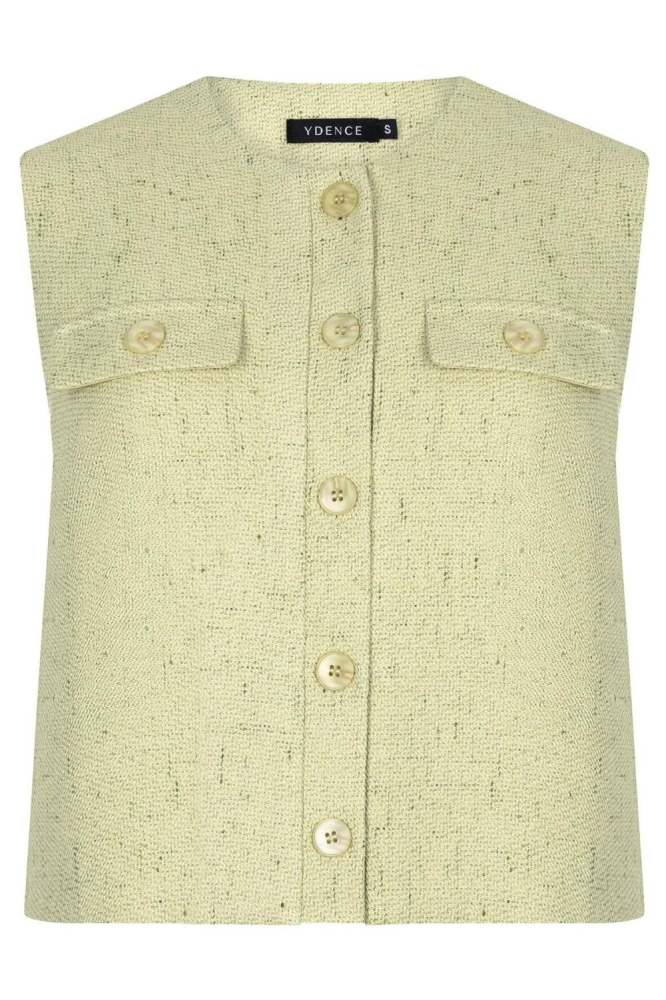 Ydence groene dames gilet | Vooraanzicht