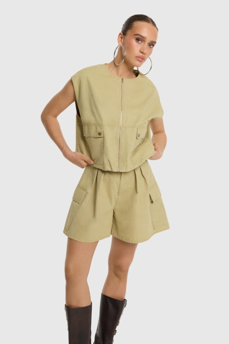 Refined Department groene dames gilet | Model