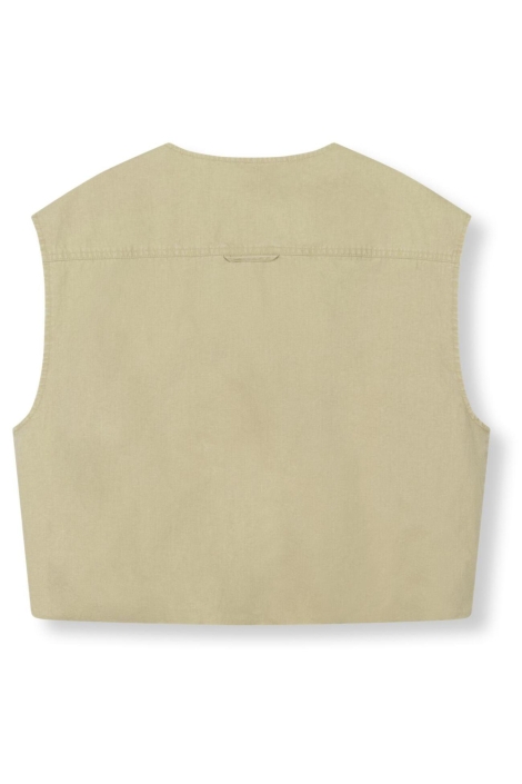Refined Department groene dames gilet | Achteraanzicht