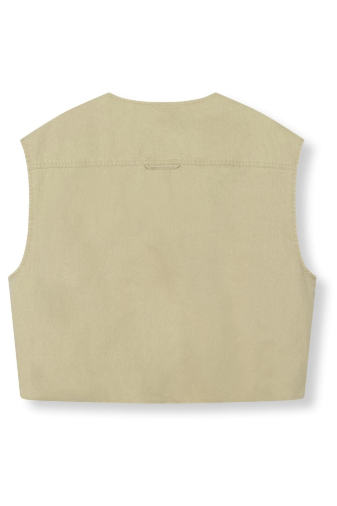 Refined Department groene dames gilet | Achteraanzicht