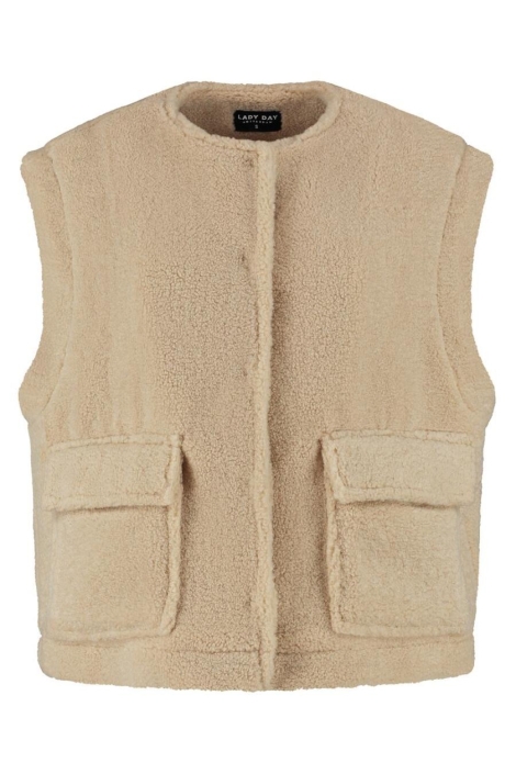 Lady Day beige dames gilet | Vooraanzicht