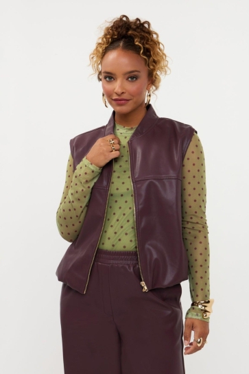 Ydence Vest GILET INEZ FS2655 AUBERGINE