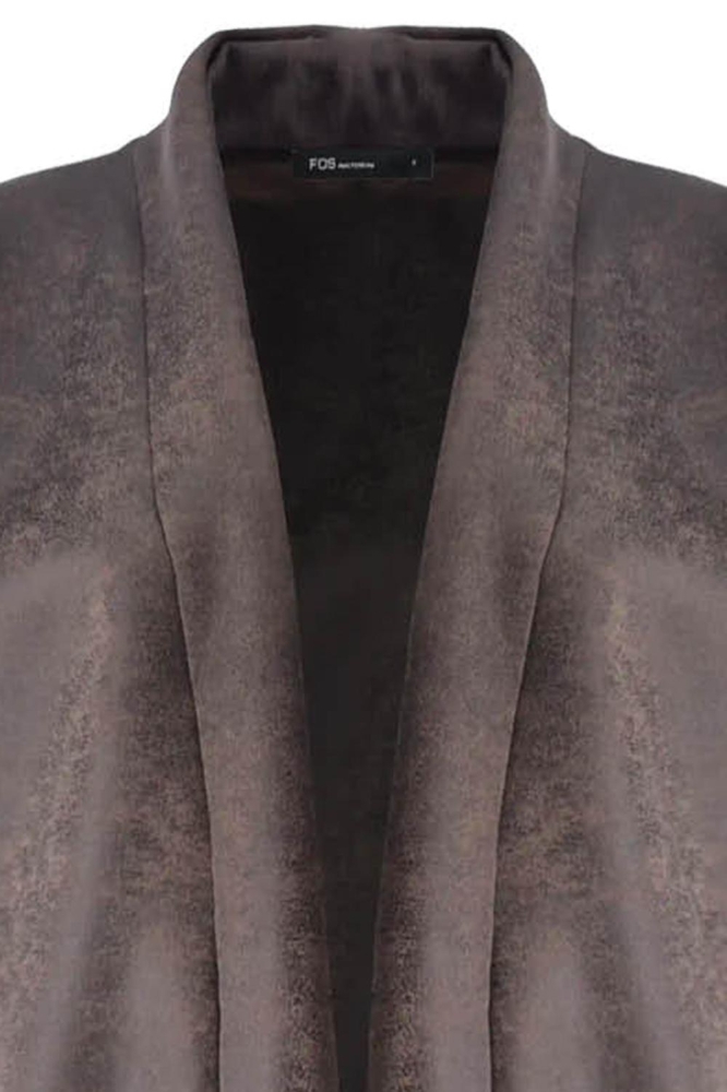 FOS Amsterdam bruine dames gilet | Close up