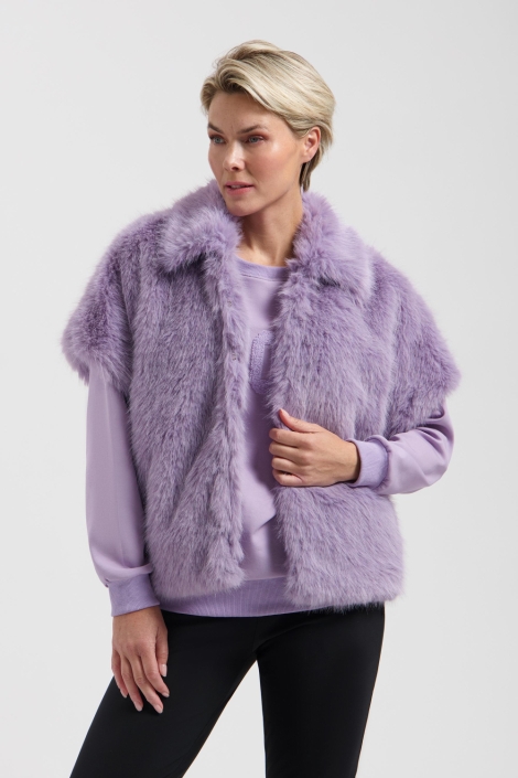 Lady Day paarse dames gilet | Model vooraanzicht