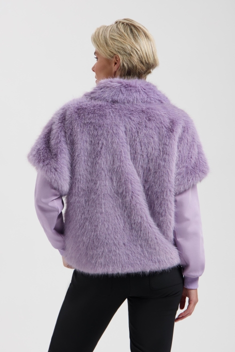 Lady Day paarse dames gilet | Model achteraanzicht