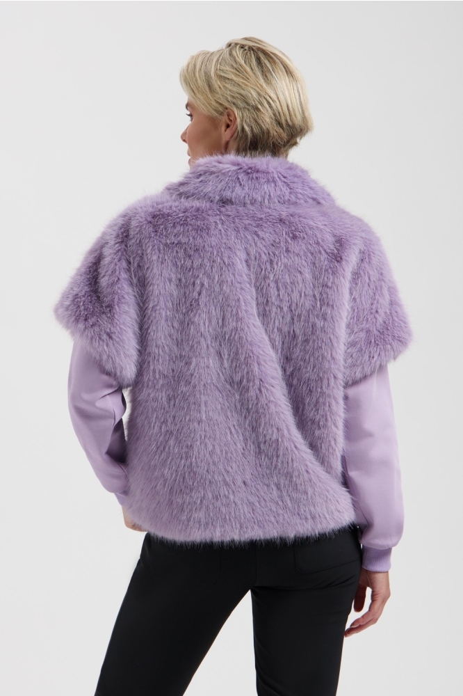 Lady Day paarse dames gilet | Model achteraanzicht