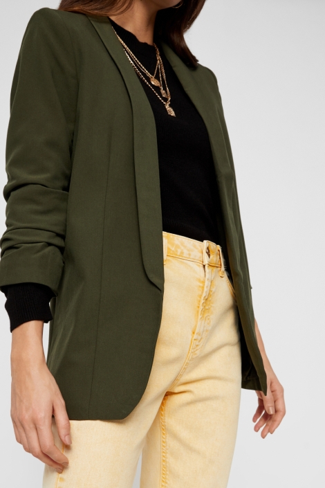 Pieces groene dames blazer | Close up