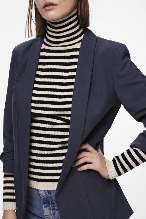 Pieces blauwe dames blazer | Close up