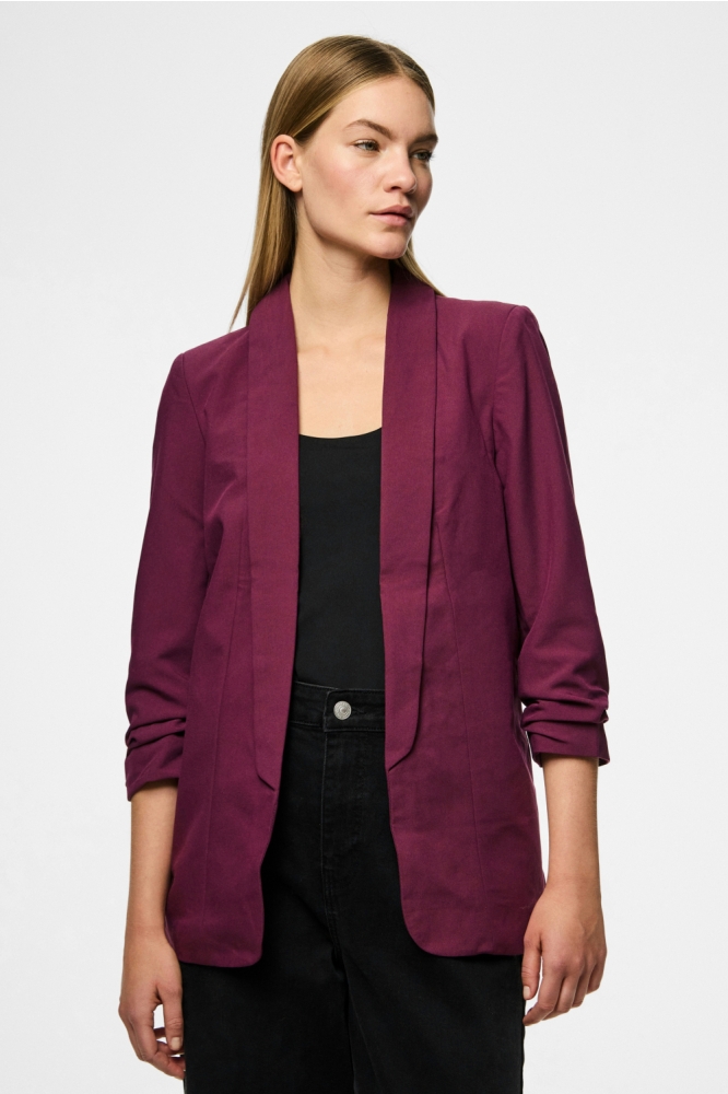 Pieces bordeaux dames blazer | Model vooraanzicht
