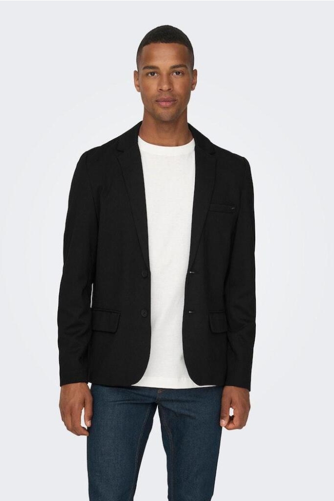 Only & Sons zwarte heren colbert | Model vooraanzicht