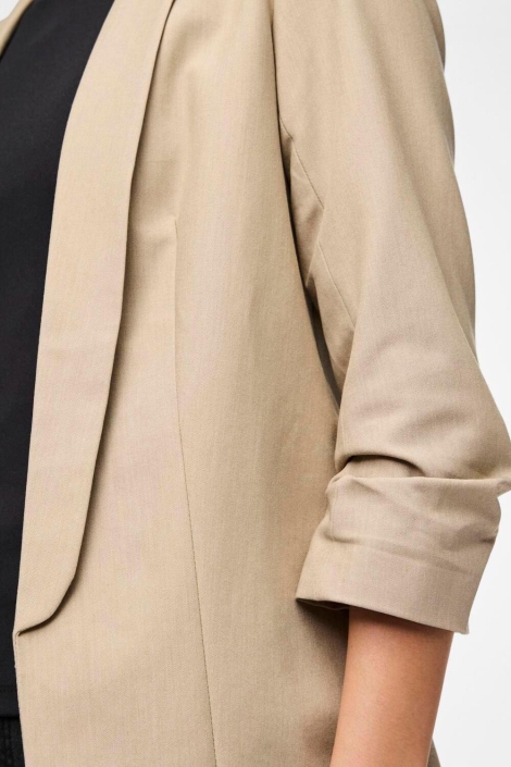 Pieces beige dames blazer | Close up