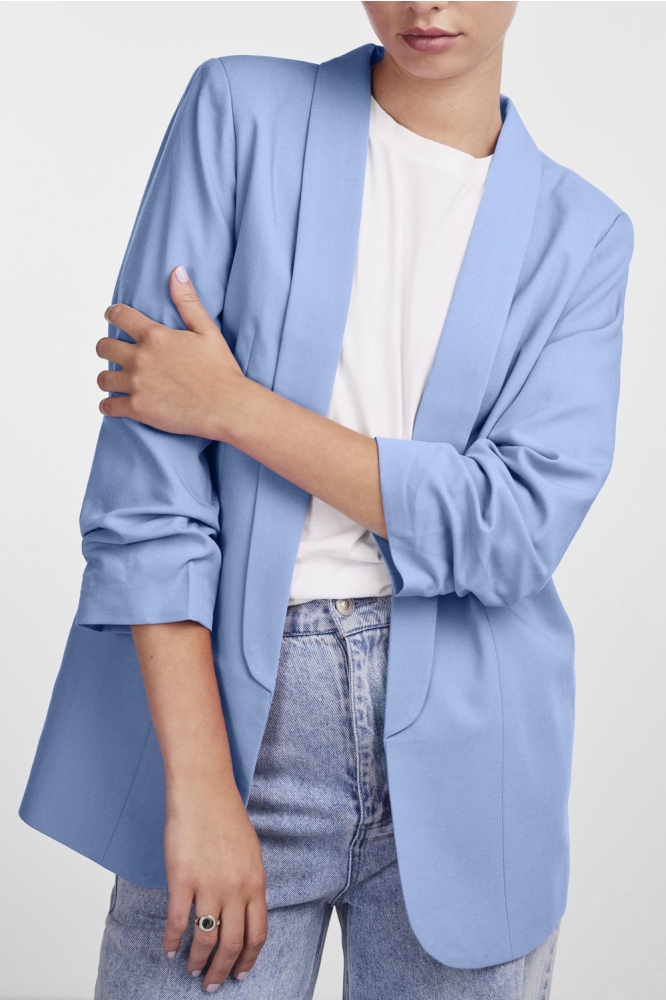 Pieces blauwe dames blazer | Close up