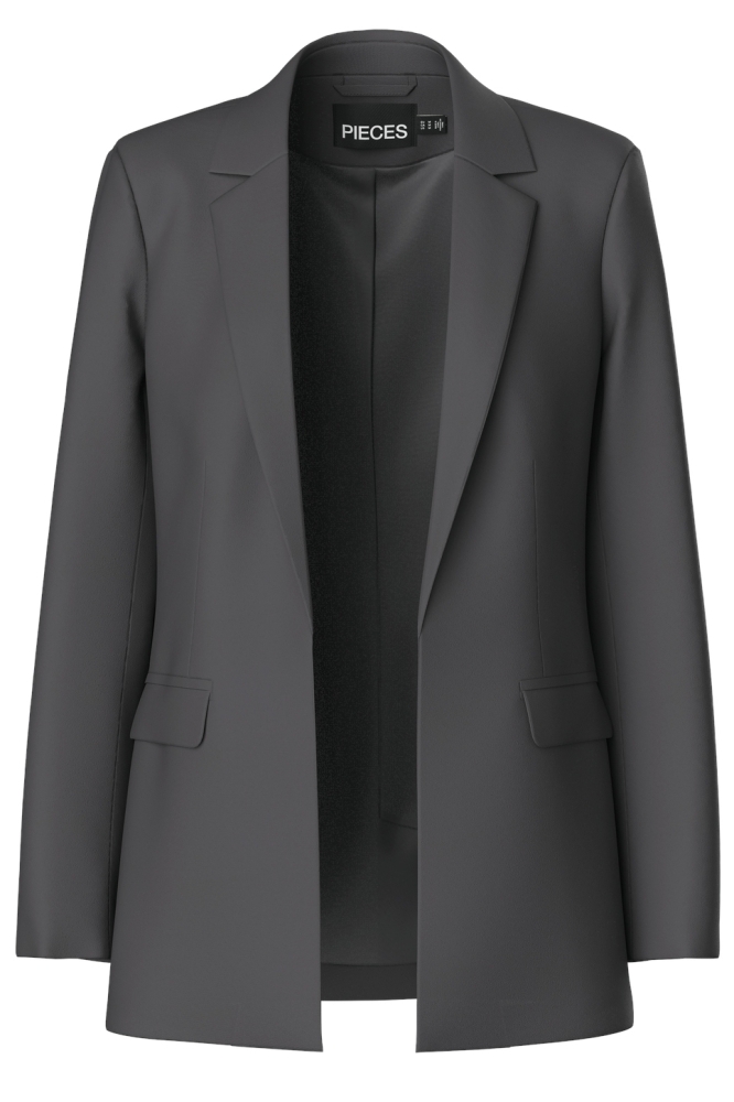 Pieces grijze dames blazer | Vooraanzicht