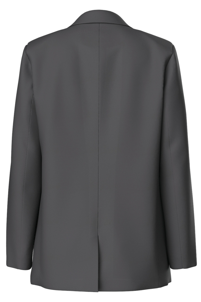 Pieces grijze dames blazer | Achteraanzicht