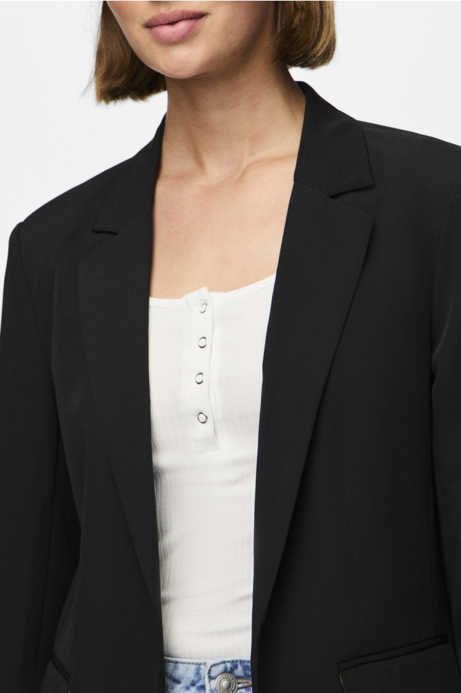Pieces zwarte dames blazer | Close up